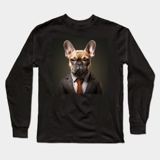 French Bulldog Dog in Suit Long Sleeve T-Shirt